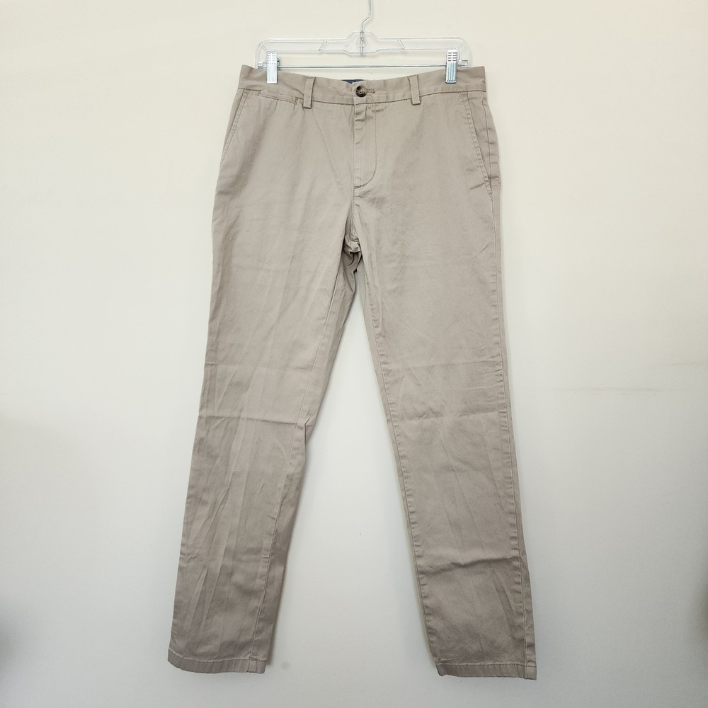 Vineyard Vines Mens On-The-Go Chino Pants Khaki Tan Stretch 32x32 Preppy